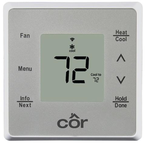 TSTPHA01, CÔRR 5 TSTWHA01 CÔRR 5C RESIDENTIAL THERMOSTATS Owner s Manual ENERGY EFFICIENT, AT A TOUCH OF A BUTTON Designed to be as smart and smart looking as any of the other electronics in your