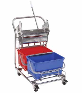 BUCKETS and Carts Stainless Steel Multi-Bucket System 2700 Stainless steel cart with two buckets and downpress wringer 33501-014 (2700) Contec s 2700 stainless steel bucket system is lightweight and