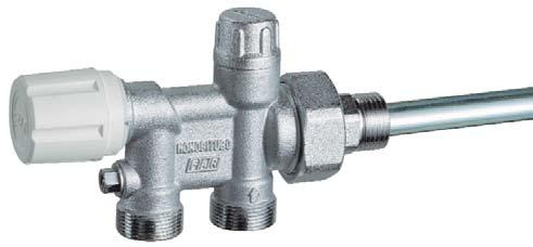 4. Art. 1436-1437 THERMOSTIC ANGLED SINGLE-DOUBLE PIPE VALVES Arts. 1436-1437 are single/ double-pipe valves which allow manual, thermostatic or thermo-electric regulation.