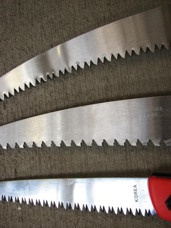 Fixed blade saws are larger to cut bigger branches.