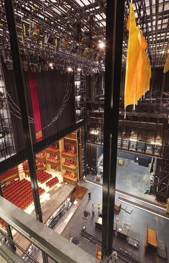 BY ROYAL APPOINTMENT The auditorium features a variable acoustic environment, custom-built motorised diamond track and front-of-house curtains provided by J&C Joel.