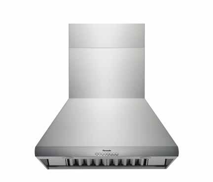 HPCN36NS 36-INCH CHIMNEY WALL HOOD PROFESSIONAL SERIES FEATURES & BENEFITS - Three fan speeds - Powerfully Quiet ventilation systems - Dimmer lighting for a soft lighting effect - Commercial-Style