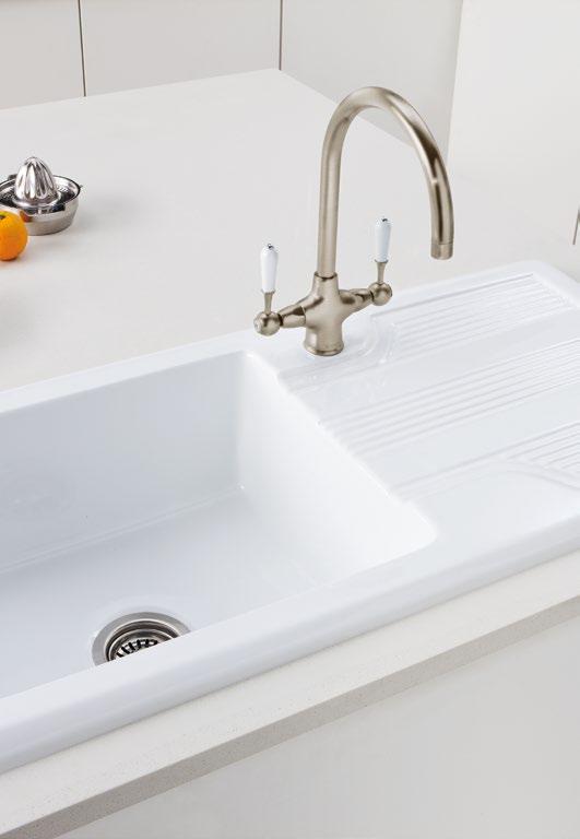 inset and undermounted sinks Designer draining The design of the drainer pattern can have a dramatic impact on the overall look of the sink.