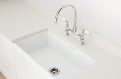 However, individual bowls may require the tap to be mounted into the worktop. Which worktops are compatible? Granite, solid surface, wooden or laminate.