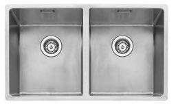 Left handed small bowl MODE150/L (Shown right) Fitting options Inset Undermounted CCB2 Chrome sink grid CGRID6 1mm brushed stainless steel No tap facility 2 90mm waste outlets for basket strainer