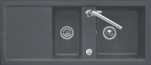 SUBWAY 80 The sink is reversible For surface-mounted installation Minimum width of undersink cabinet: 80 cm 2 basins, closable Registered design BULIT-IN SINKS Ref.
