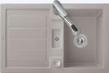 FLAVIA 45 The sink is reversible For surface-mounted installation Minimum width of undersink cabinet: 45 cm BULIT-IN SINKS Ref.