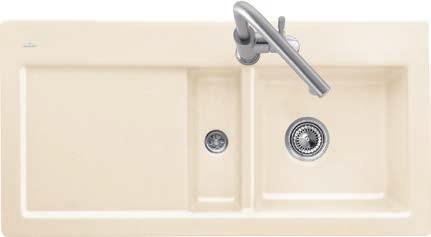 SUBWAY 60 FLAT Available with bowl on the right or left-hand side For flush-fit installation in natural stone or artificial stone countertops Minimum width of undersink cabinet: 60 cm Natural stone