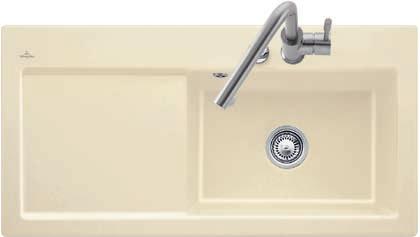 SUBWAY 60 XL FLAT Available with bowl on the right or left-hand side For flush-fit installation in natural stone or artificial stone countertops Minimum width of undersink cabinet: 60 cm Natural