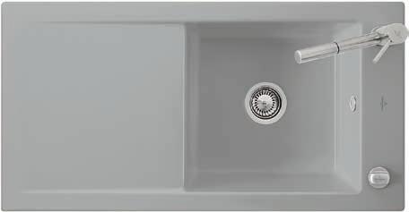 TIMELINE 60 FLAT The sink is reversible For flush-fit installation in natural stone or artificial stone countertops Minimum width of undersink cabinet: 60 cm Natural stone countertop: min.