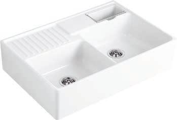 BUTLER 90 Assembly on a vanity unit or wall-mounted Minimum width of undersink cabinet: 90 cm 2 basins, closable Ref.