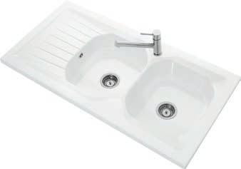 WINDSOR PLUS The sink is reversible For surface-mounted installation Minimum width of undersink cabinet: 80 cm Registered design Ref.