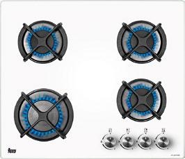75 kw ) 6 cm gas on glass hob Individual enamelled grids Metallic looking frontal knobs 1 fast burner ( 3