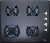 enamelled grids Black lateral knobs Power on indicator 1 fast burner ( 3 kw ) 1 semi fast burner ( 1.