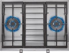 8 kw ) 1 semi fast burner (1.75 kw) 7 cm gas hob 2 Double ring burner with a professional look.