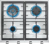kw) 6 cm gas hob Double ring burner with a professional look. Metallic and glossy black looking frontal knobs High Efficiency burners.