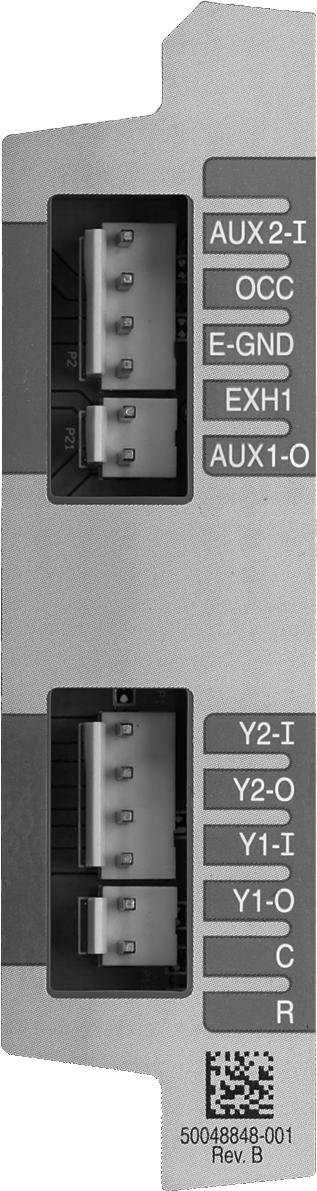 46 - W7220 Economizer Module Terminal Connection Labels C12014 MAT MAT OAT OAT Table 9 Economizer Module - Left Hand Terminal Blocks Label Type Description S --- BUS S --- BUS 20k NTC and COM 20k NTC