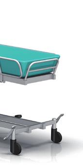 barriers couch on castors with diameter 125 mm, two of them with brakes dimensions of mattress: 1950x600