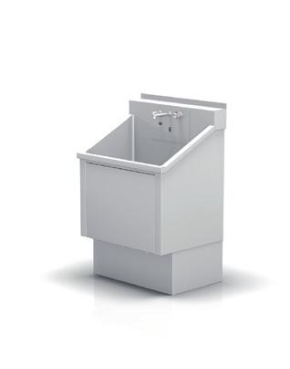 4301 counter-top and sink made of Corian, built-in apron contour protects from splashing water infrared water tap, electric powered stainless steel siphon equipped as standard available with ALVO