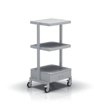 06 TROLLEYS FOR MEDICAL DEVICES 2-550 Trolley for medical devices 2-551 Trolley for medical devices 2-552 Trolley for medical devices two fixed shelves and one drawer in lower part of trolley
