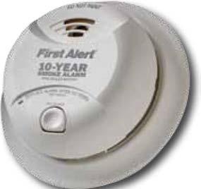 battery operated FG200B Family Gard Smoke Alarm Test Button 9-volt Battery Non-branded carton packaging 3-Year Limited Warranty SA303CN Smoke Alarm with Silence 9-volt Battery Locking Features Lock