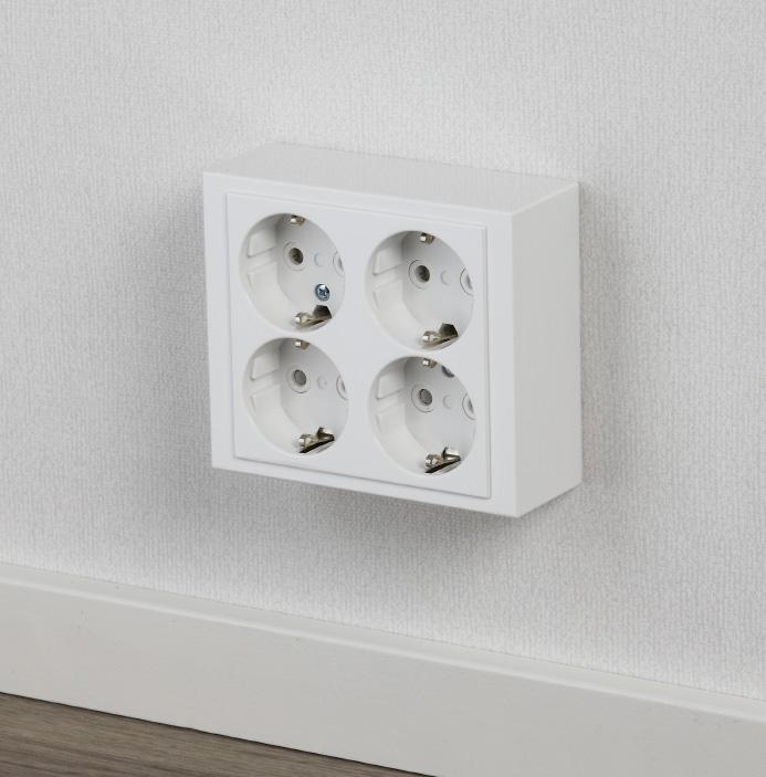 the frame of the dual socket outlet is shielded from contact