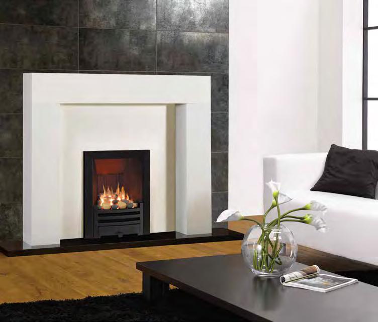 Logic Conventional flue Hotbox UP TO 60% efficient Radiant heating Heat reflective lining Fits into standard 410 x 560 x 250mm (w x h x d) fireplace opening No additional room ventilation normally