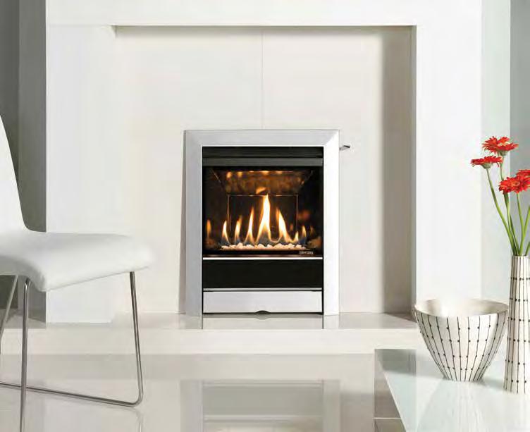Logic HE Balanced flue easyfit Slimline Firebox high efficiency UP TO 86% High efficiency fire with virtually invisible glass front Heat reflective lining Fits into standard 410 x 560 x 250mm (w x h