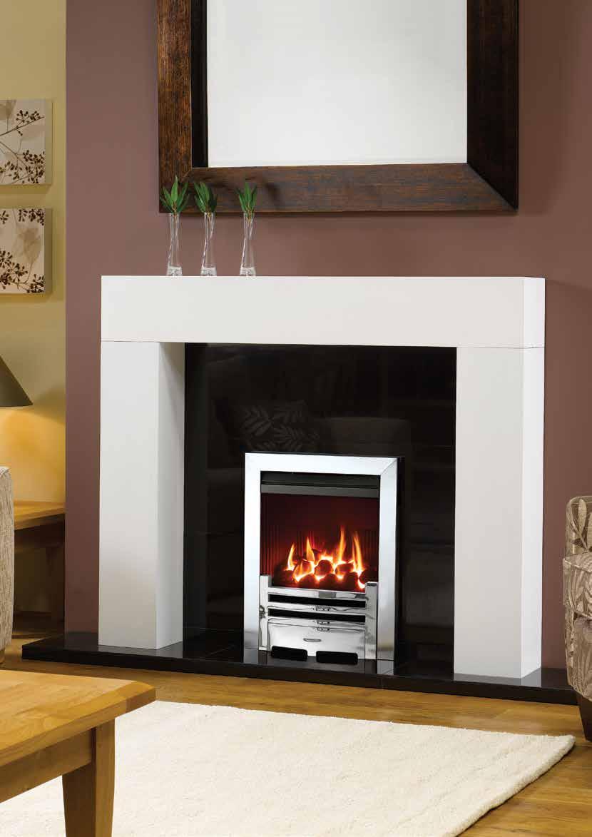 Logic HE Balanced flue fire, coal fuel bed, with Polished Chrome-effect Arts front and