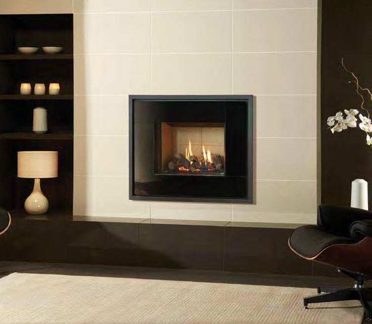 Riva2 500 Conventional and Balanced flue high efficiency UP TO 82% High efficiency fire with virtually invisible glass front Choice of three linings - Brick Effect, Black Reeded and Vermiculite Fits