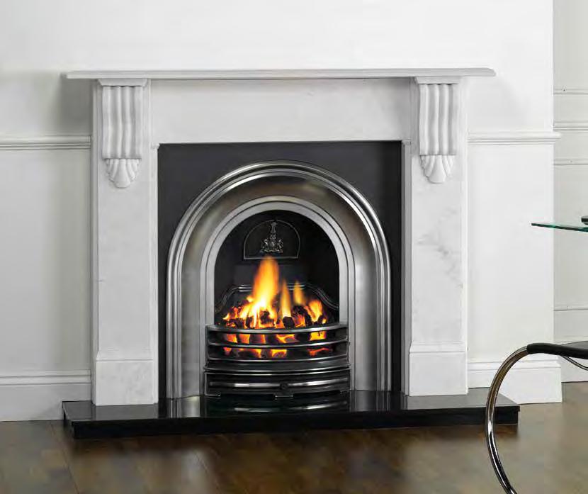 Classic Fireplaces Cast Iron Inserts & Fronts - Conventional flue Above: Classic Arched Insert in highlight polished finish.