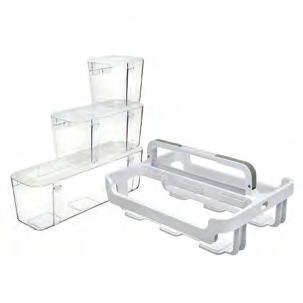 Clear storage containers for full visibility of your items Hinged snap-tight lids keep items secure and are easily removed for added