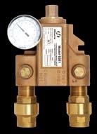 System consists of a thermostatic mixing valve, a high temperature limit valve, a bypass valve, and an