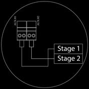 Heating stages If the system includes Auxiliary Heat, when required by the heat demand, these outputs enable the first and second stages of Auxiliary Heat.