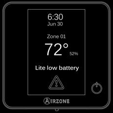 In the case of the Wireless Lite Thermostats, a warning message will be