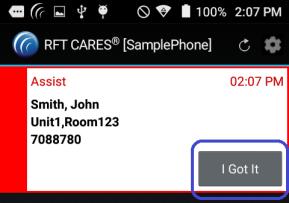 Using the App USING THE APP Alarms Red Alarms Claiming Alarms critical for daily care activities could be configured within a messaging group for Red Alarms (for example, Assistance Requests).