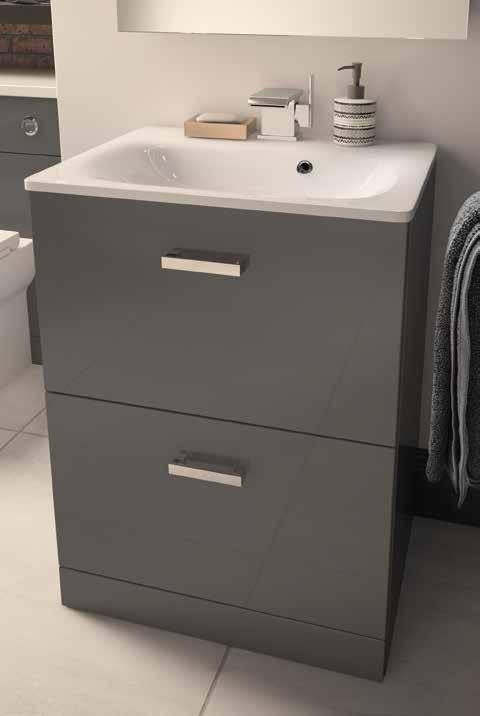 Shown here as a deep vanity unit with matching WC unit.