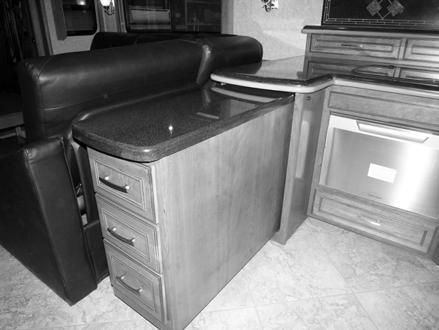 COUNTERTOP EXTENSION If Equipped Your coach may be equipped with a countertop extension that provides additional galley prep space.