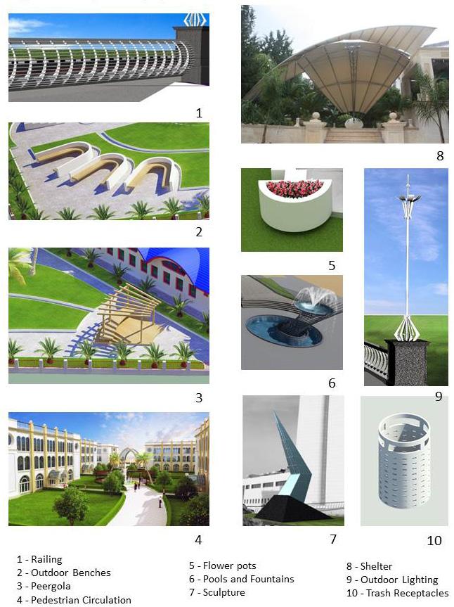 Architecture Research 2016, 6(5): 123-130 129 Figure 5. Courtyard Equipment. Designed by T. Kolozali, R. Kolozali. All examples are from projects by T. Kolozali, R. Kolozali 7.