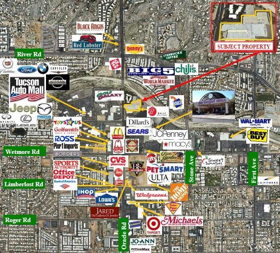LOCATION SUMMARY Tucson Mall Area Profile The Tucson Galleria was conceived to take advantage of the 1.4 million sq. ft. Tucson Mall. The mall is the largest shopping center in Southern Arizona, with a strong anchor line-up including Dillard s, Macy s, H&M, JC Penney, Sears, Container Store and REI.