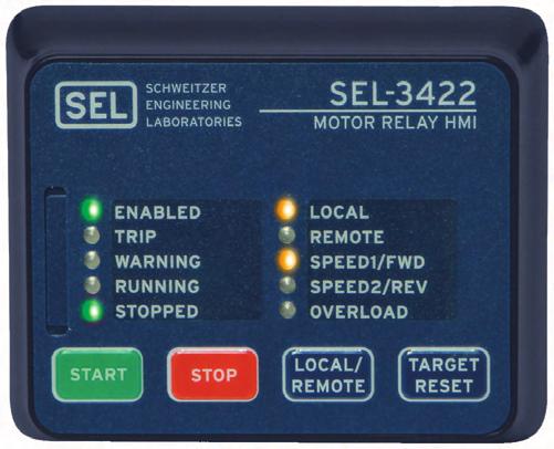SEL-3422 Motor Relay HMI Quick-Start Guide Overview The SEL-3422 Motor Relay HMI indicates the SEL-849 operation status through the ten LEDs on its front panel. Eight of these LEDs are programmable.