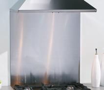 steel and black chimney hoods These splashbacks conform with BS EN12150:1 2000 flat glass for use in buildings Available in Black (BK) and