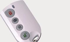 Allows for remote control of security system 4 buttons: Arm / Disarm / Home / Panic Alert Water resistance with IP