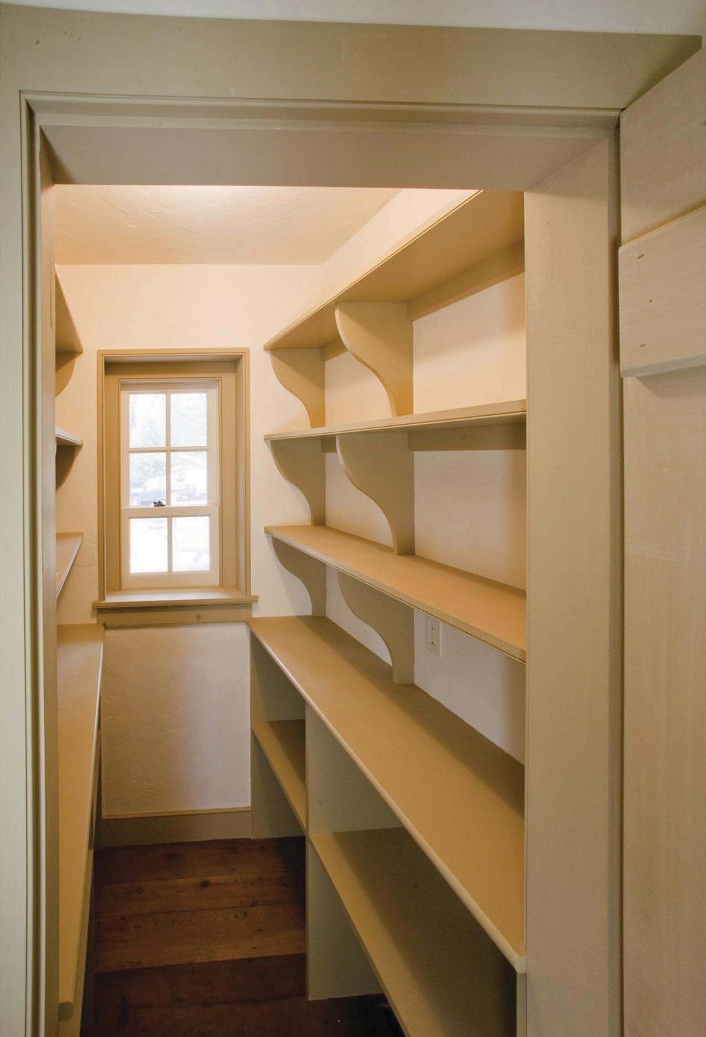 A. Deep Bracketed Pantry Shelving 8500 Poplar Customized for unique locations and