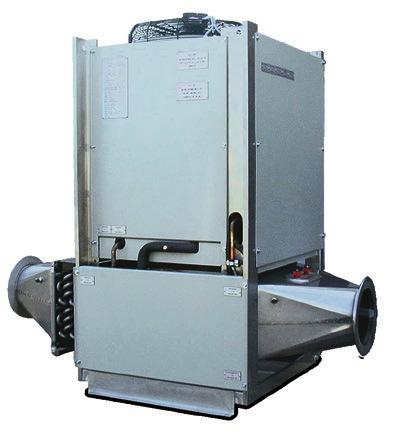 As the condensation cooling has a higher requirement for cooling power than is needed for reheating, an additional water or air-cooled condenser is necessary and integrated into the unit.