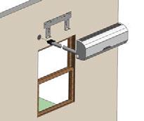 The wall mount unit hangs on a bracket and covers the hole.