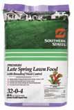 SOUTHERN STATES PREMIUM FERTILIZERS Late Spring Lawn Food with Broadleaf Weed Control 32-0-4 Apply in Late March Late April > Controls 250 broadleaf weeds > Contains slow release