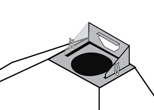 7. Connect your Sirius ducting (see www. siriusbrand.com for approved ducting) to the outlet collar on the rangehood and secure in place with a ring clamp if you are using semi rigid ducting.