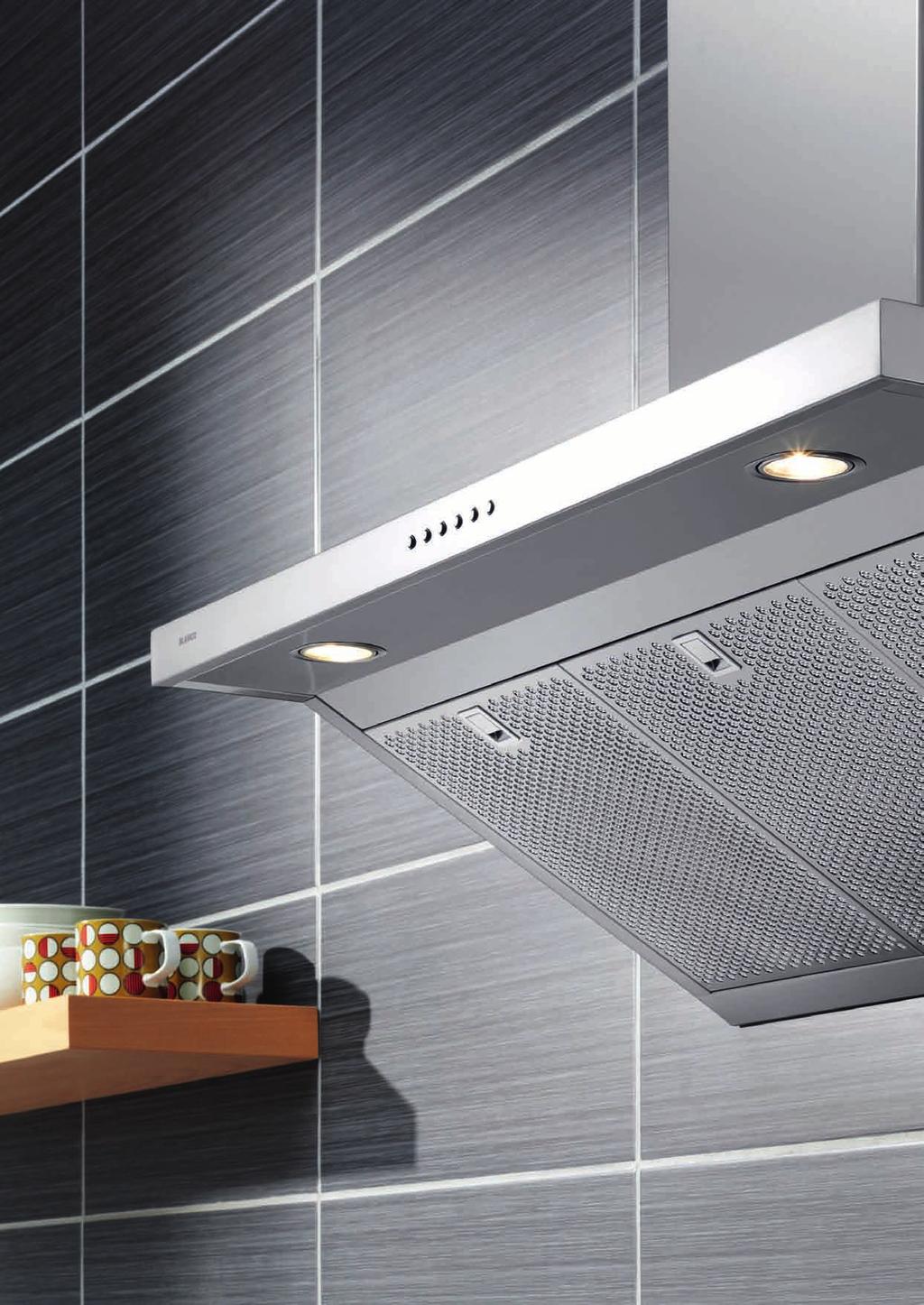 BW1210C60 BW1210C90 Feature hood Stainless steel 2 x 20W halogens Top 150mm outlet Stainless steel/aluminium