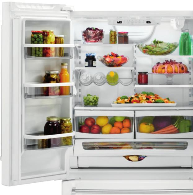 SPECIALIZED INGREDIENT CARE In addition to providing eye-level access to refrigerated food, KitchenAid French door and bottom-freezer refrigerators have features that create storage options for